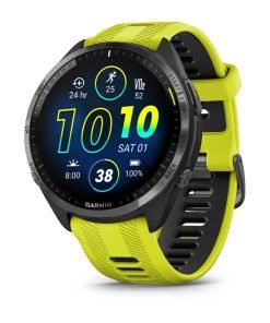 Forerunner® 965 - Carbon Grey DLC Titanium безел с Black корпус и Amp Yellow/Black силиконова каишка - Portmoneta.bg