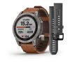 fēnix® 7 - fēnix 7 Sapphire Solar - Titanium с Chestnut кожена каишка* - Portmoneta.bg