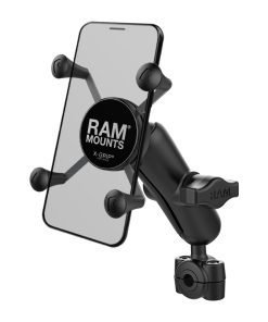 RAM X-GRIP стойка за телефон с  RAM TORQUE основа за малък рейлинг