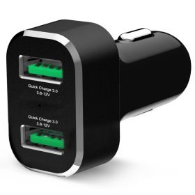 GDS 2-Port USB Зарядно от запалка на кола с Qualcomm Quick Charge за бързо зареждане  | Portmoneta.bg