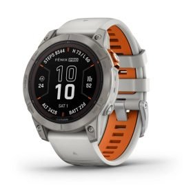 fēnix® 7 Pro - fēnix® 7 Pro – Sapphire Solar Edition - Titanium с Fog Gray/Ember Orange каишка - Portmoneta.bg