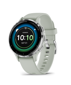 Venu® 3S - Silver безел с Sage Grey корпус и силиконова каишка - Portmoneta.bg