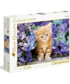 Clementoni висококачествена колекция джинджифилова котка в цветя пъзел унисекс 500 бр.