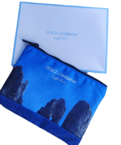 Dolce & Gabbana светло синьо тоалетни принадлежности GWP текстилна торбичка синьо