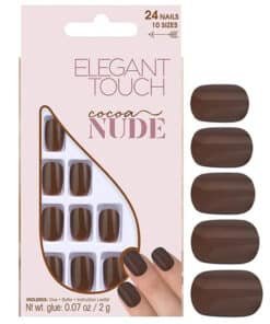 Комплект Elegant Touch Nude Squoval Изкуствени нокти Cocoa 24 бр.