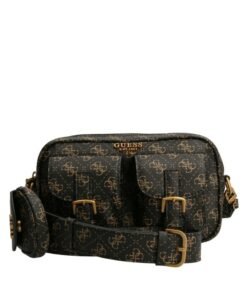 Guess Maimie синтетична кожа 4G лого текстилна чанта през рамо кафява HWSB84 24 x 7 x 15 см за жени