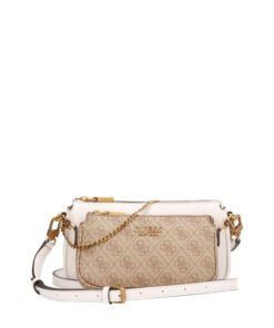 Guess Mika текстилна чанта през рамо кафява за жени