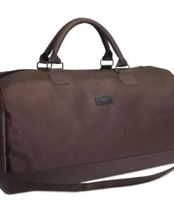 Hugo Boss Duffle синтетична кожа текстилна дамска чанта уикенд чанта тъмно кафяво 50 x 18 x 31 cm