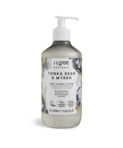 I Love Naturals Collection веган овлажняващ и омекотяващ боб от тонка и смирна лосион за ръце и тяло 500 ml