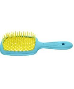 Janeke Superbrush Paddle Четка за коса жълто/тюркоазено