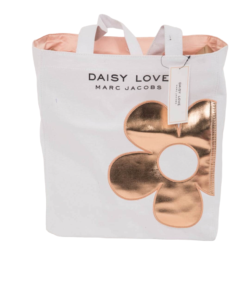 Marc Jacobs Daisy Love платнена текстилна чанта голяма чанта бяло/златно за жени 16 x 15 x 4 cm