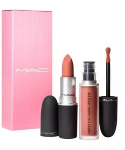 Комплект Powder Kiss MAC: Powder Kiss Matte Крем червило Mull it Over 3 g + Powder Kiss гланц за устни Mull it Over 5 ml