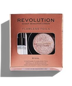 Комплект Makeup Revolution: Flawless Foils Vegan Eyeshadow Primer 2 ml + Flawless Foils Vegan Eyeshadow Palette Rival 2 g