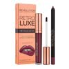Комплект Makeup Revolution: Retro Luxe Metallic Течно червило Worth It 55 ml + Retro Luxe Молив за устни Worth It 1 g