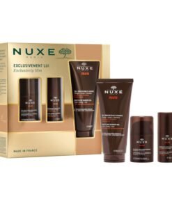 Комплект Nuxe: Многофункционален овлажняващ гел за мъже за лице 50 ml + многофункционален душ гел за мъже за цялото тяло 200 ml + мъже 24-часова защита рол-он дезодорант за мъже 50 ml