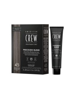 Комплект трио American Crew прецизна смес полутрайна боя за коса 4-5 естествено сиво 3 бр. 40 ml