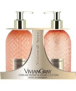 Комплект Vivian Grey: скъпоценен камък нероли и кехлибар почистващ течен сапун 300 мл + скъпоценен камък нероли и кехлибар хидратиращ лосион за ръце 300 мл