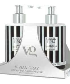 Комплект Vivian Grey: Луксозен Лимон и зелен чай Почистващ Течен сапун 250 мл + Луксозен Лимон и зелен чай Хидратиращ Лосион за ръце 250 мл