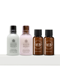 Комплект балсами за коса Hair Therapy Molton Brown: Индийски кресон балсам за коса за почистване 50 мл + Кумуду балсам за коса за обем 50 мл + Мандарина и градински чай балсам за коса за възстановяване 30 мл + Molton Brown Кумуду балсам за коса за обем 30 мл