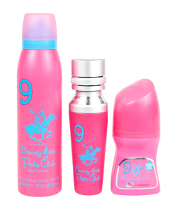 Комплект Beverly Hills Polo Club: No. 9 Парфюм За жени 50 мл + No. 9 Антиперспирант Дезодорант Рол-он За жени 50 мл + 1982 - Sport 9 Свежест Спрей за тяло 150 мл