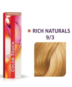 Wella Professionals, Color Touch, Ammonia-Free, Semi-Permanent Hair Dye, 9/3 Golden Light Blonde Mahogany, 60 ml