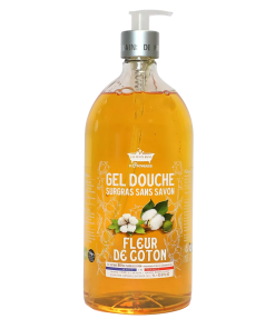 Les Petites Bains de Provence Цвете на памук Душ гел За чувствителна кожа 1000 ml